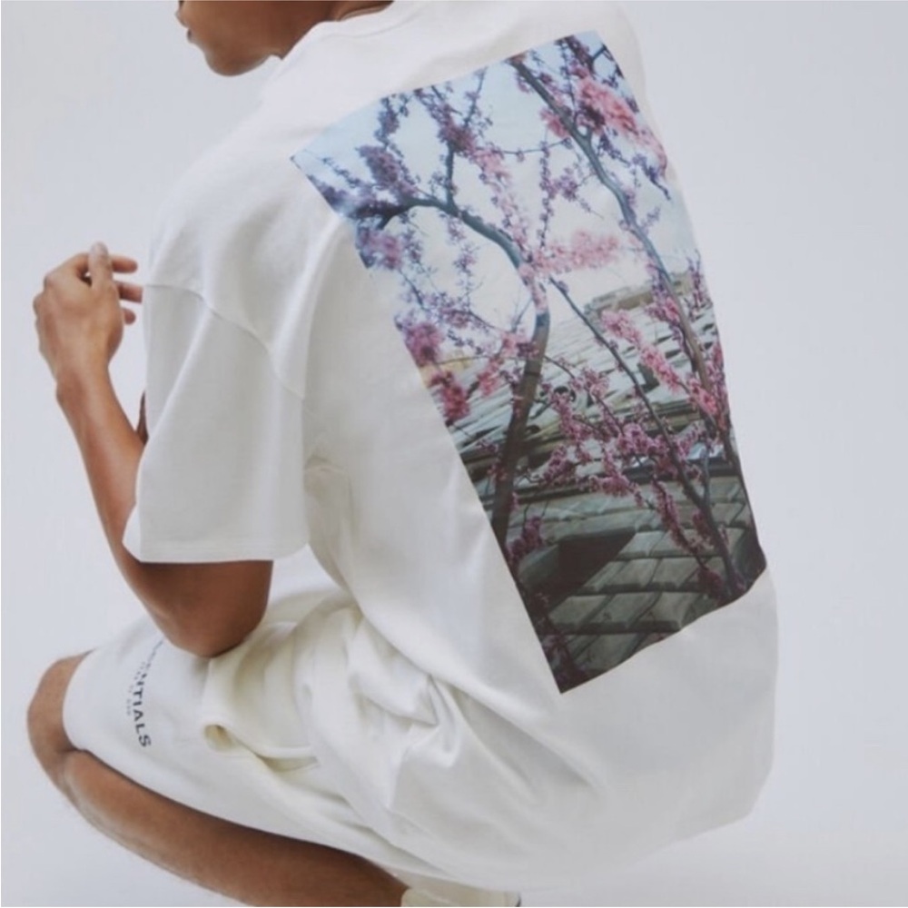 Fear of God Essentials Cherry Blossom photo tee shirt